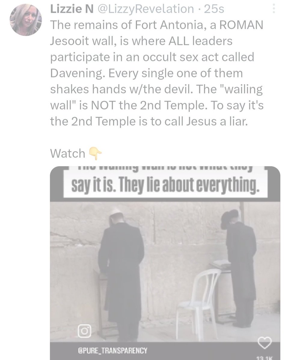 Funny, X will not let me post this video. I even edited out "the syna-GOG-ue of satan" part. It's because "they" are afraid you will see "them" for who they truly are. "They" do not want you to see "their" lies.