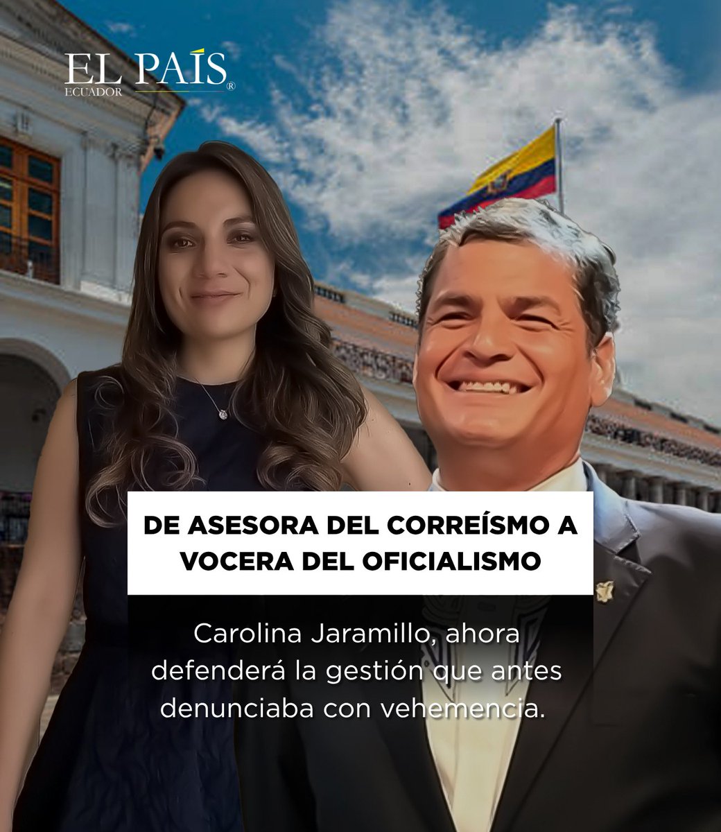 🇪🇨Carolina Jaramillo será la nueva vocera del oficialismo, a pesar de haber sido asesora del correísmo, fue colaboradora de los hermanos Alvarado y criticó al gobierno actual en campaña.