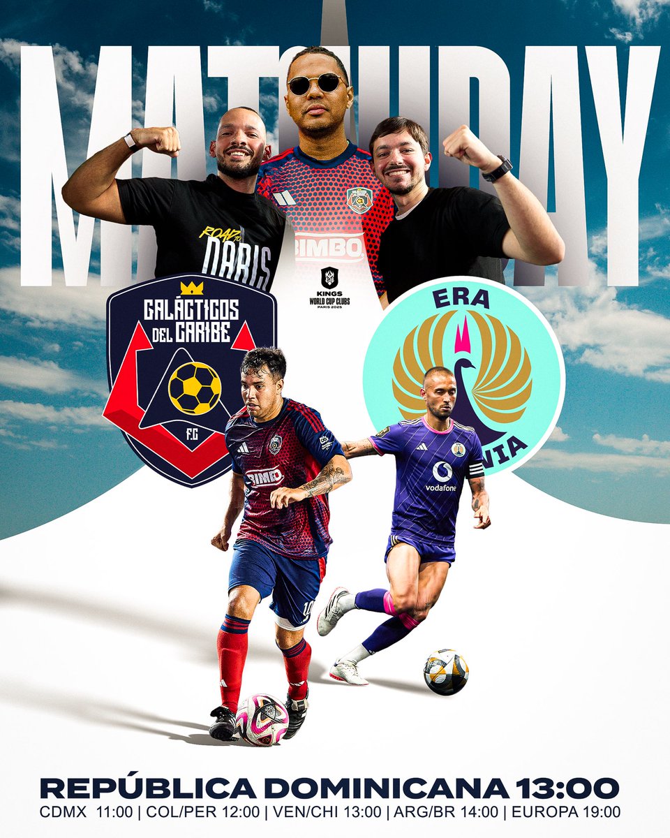 ¡MATCH DAY! ¡HOY DEBUTAMOS EN EL MUNDIAL! ❤️💙💪🏻

 13h 🇩🇴 11h 🇲🇽 

#VamosGalacticos #KingsWorldCupClubs