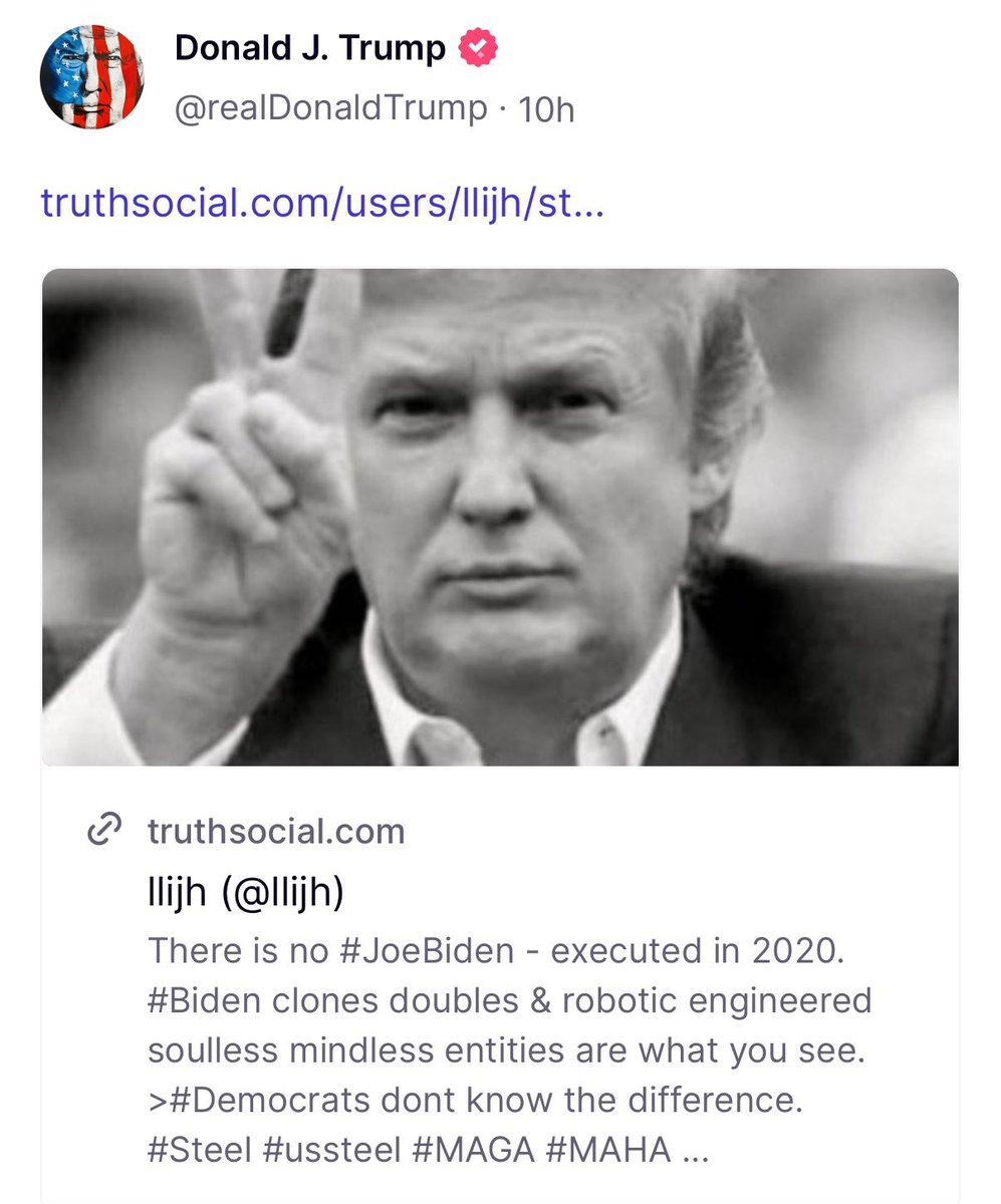 Trump just posted this. How scary is it that the president of the United States believes these ridiculous conspiracy theories, while he rejects reality and facts. 

Undoubtedly when pressed, he’ll resort to his typical “I was joking” defense.