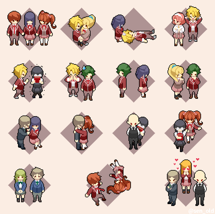 両想いだったり片思いだったり可能性を秘めてたり、いろんなカップリングを並べてみた