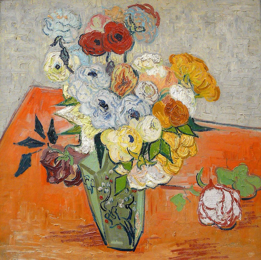 Van Gogh: The Life (@vangoghthelife) on Twitter photo #VanGogh of the Day: Japanese Vase with Roses and Anemones, June 1890. Oil on canvas, 51 x 51 cm. Musée d’Orsay, Paris. <a href="/MuseeOrsay/">Musée d'Orsay</a> #VanGogh of the Day: Japanese Vase with Roses and Anemones, June 1890. Oil on canvas, 51 x 51 cm. Musée d’Orsay, Paris. <a href="/MuseeOrsay/">Musée d'Orsay</a>