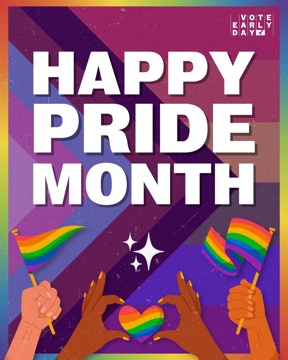 Happy Pride Month from Vote Early Day! 🏳️‍🌈

#voteearlyday #pridemonth #pridemonth2025 #happypridemonth #celebrate #LGBTQ+