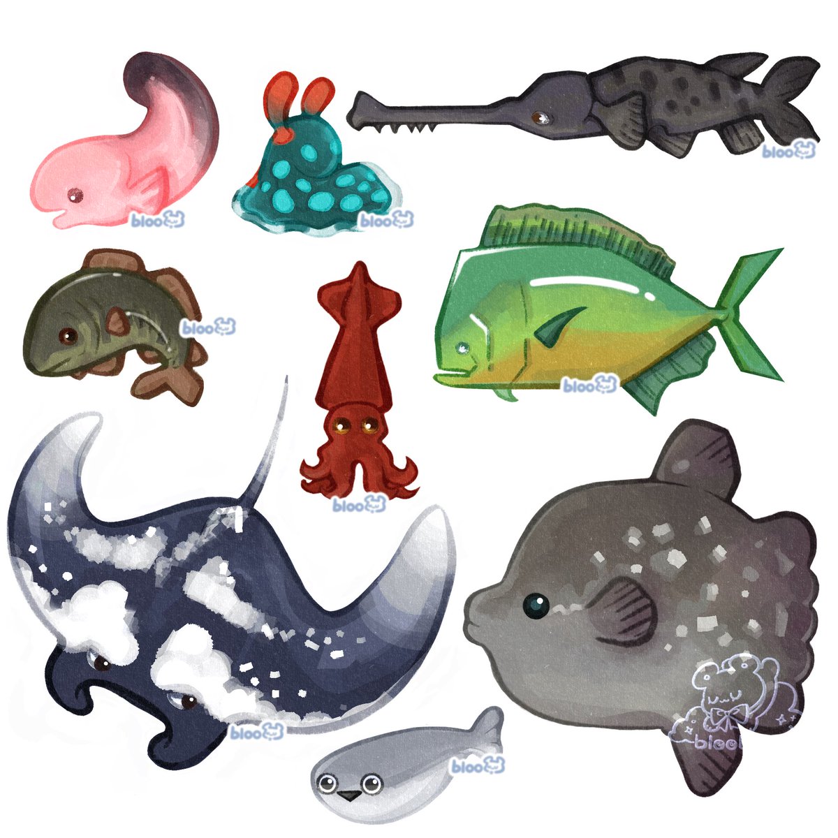 bloobwr's tweet photo. some #dredge fishies 🐟 
(excluding the manta ray &amp; sacabambapis) https://t.co/taXSko98HC