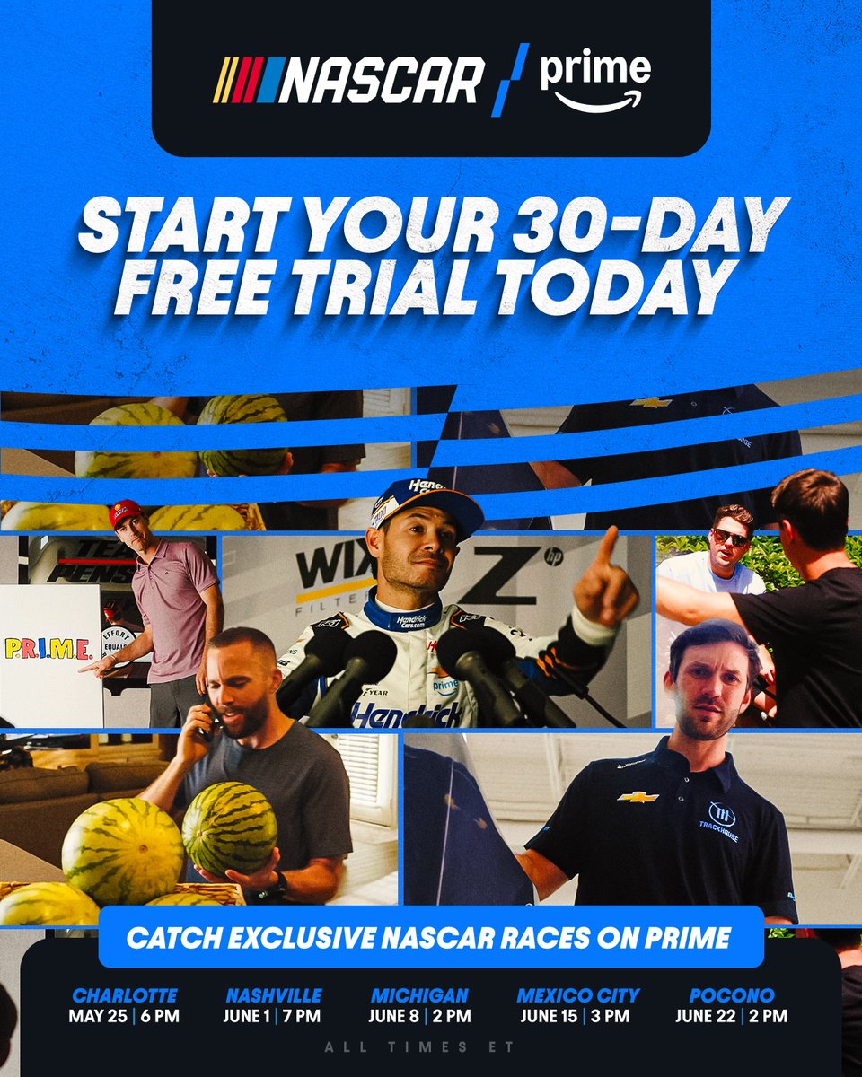 NASCAR (@nascar) on Twitter photo The fun is just beginning with our friends at <a href="/SportsonPrime/">Sports on Prime</a>!
You can start a 30-day free trial today prior to the action at <a href="/NashvilleSuperS/">Nashville Superspeedway</a>: amzn.to/3ZxrQIo The fun is just beginning with our friends at <a href="/SportsonPrime/">Sports on Prime</a>!
You can start a 30-day free trial today prior to the action at <a href="/NashvilleSuperS/">Nashville Superspeedway</a>: amzn.to/3ZxrQIo