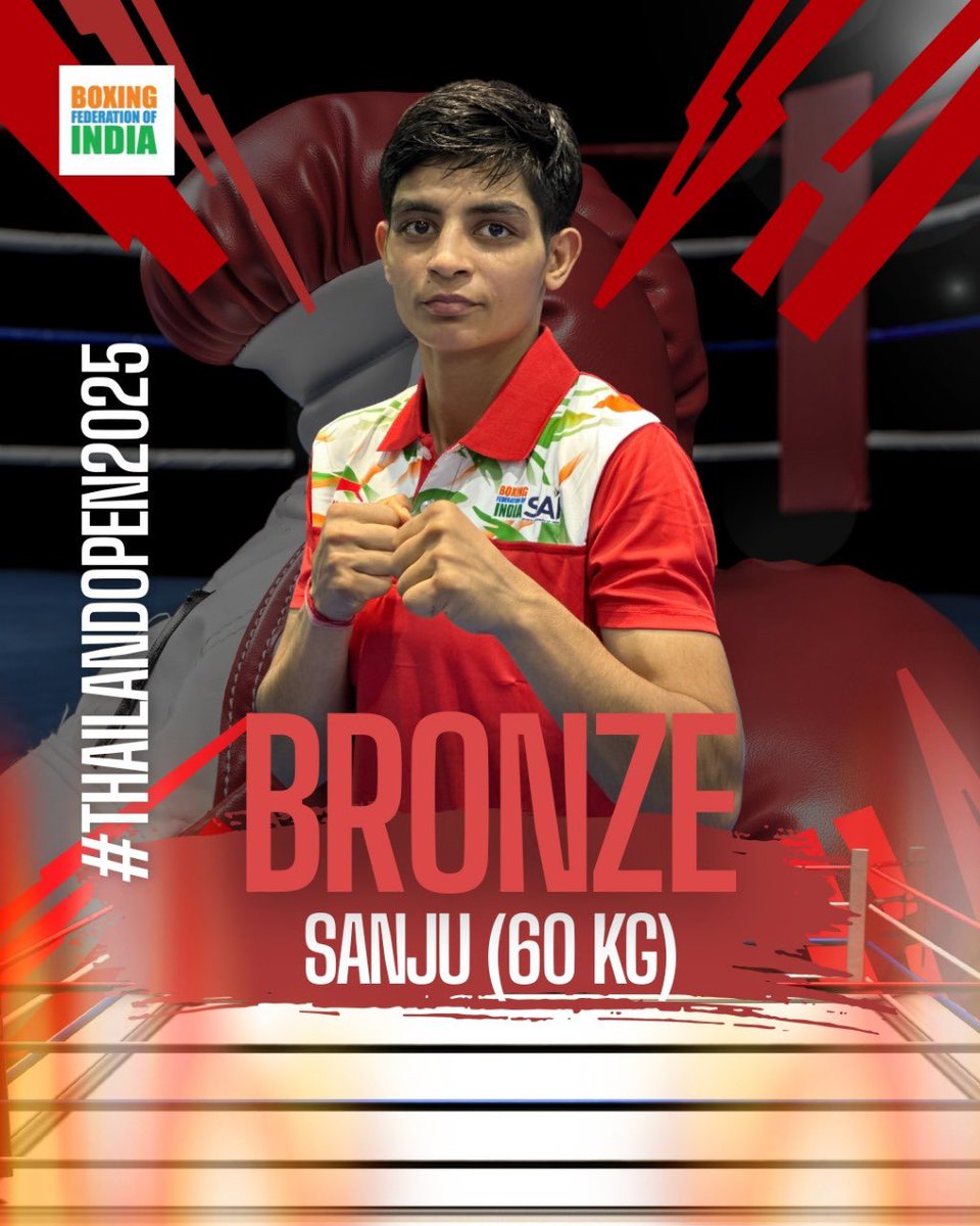 Out of 9, 6 Indian boxers finished on the podium at the Thailand Open 🥊
They aren’t even our No.1s — yet they delivered a stellar show against tough competition. 🇮🇳
This is just the beginning of Boxing Chapter 2.0 💥
#IndiaShines #BoxingRevolution #FutureIsNow #bfi #boxing