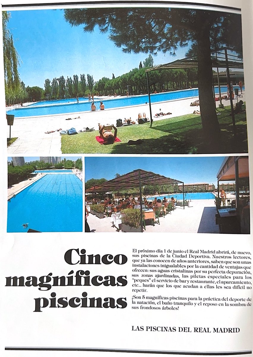 consubandera's tweet photo. Un 1 de junio, pero de hace 39 años, reabrían las 5 piscinas de la Ciudad Deportiva del RMCF.

Don Santiago hablaba del RMCF como “el equipo del pueblo”.Creía en un club accesible, popular, no solo para élites.

Hoy no hay piscinas, ni Ciudad RM, y la fidelidad se premia por MRW. https://t.co/OdrObMUVCN