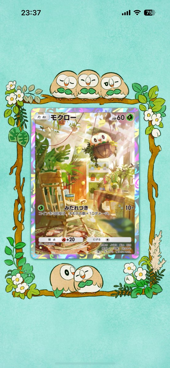 最近のポケポケ、モクローが優遇されててとても嬉しい🫶🏻