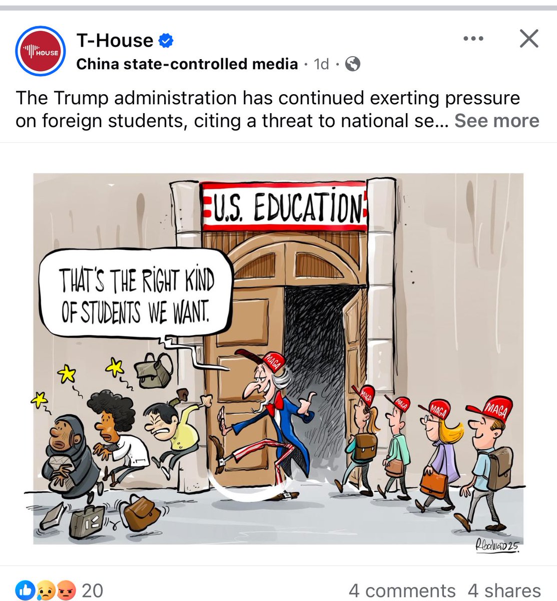 Common theme from CCP on the student bans is racism, and they are going to attach their wagon to any group they can to try to deflect the issues with CCP connected students