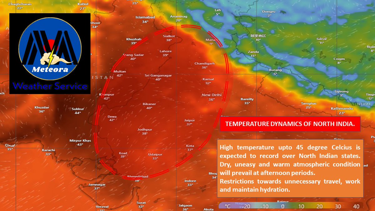 MeteoraWeather's tweet photo. ЁЯЪи Alert for North Indian States!
тЪая╕П Avoid unnecessary travel or work outdoors.
ЁЯТз Stay hydrated and take precautions.
#NorthIndiaHeatwave #StayHydrated #WeatherWarning #HeatAdvisory #IndiaWeather #SummerSafety #HydrationMatters #AvoidTravel #Heatwave2025 #meteoraweatherservice https://t.co/HNSaueeryq