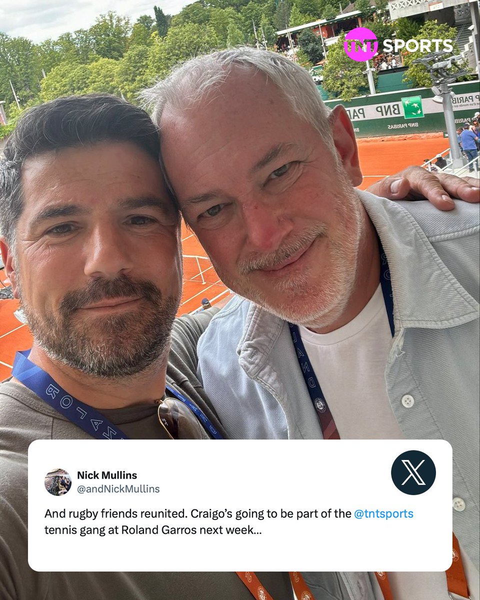 Rugby on TNT Sports (@rugbyontnt) on Twitter photo Rugby ๐ค tennis ๐ค <a href="/tntsports/">TNT Sports</a>
Craig Doyle and <a href="/andNickMullins/">Nick Mullins</a> are going to be on our screens all week ๐ฎโ๐จ Rugby ๐ค tennis ๐ค <a href="/tntsports/">TNT Sports</a>
Craig Doyle and <a href="/andNickMullins/">Nick Mullins</a> are going to be on our screens all week ๐ฎโ๐จ
