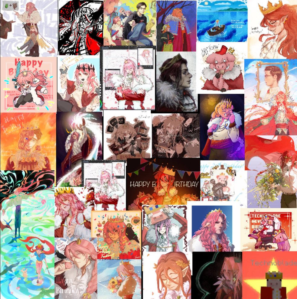 twxtchviewerr's tweet image. #technoblade #Technoblade26  #happybirthdaytechnoblade 
❤️👑🐷

Artists tagged below!!