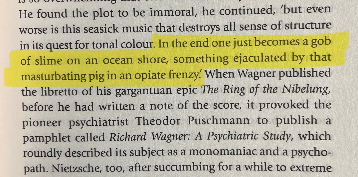 From a contemporary review of my favorite opera. So take heart, writer friends! Some may consider your work ‘something ejaculated by [a] masturbating pig in an opiate frenzy’ now, but there may also be someone like me, 150 years later, madly in love with your glorious art…