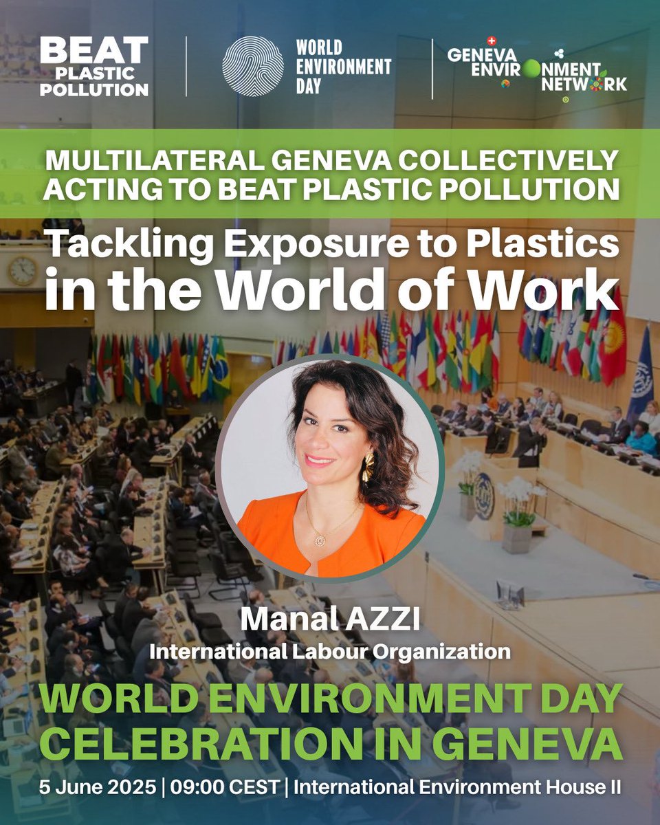 Workers in numerous industries use plastics at work, and could be at risk to harmful chemical exposures.

As #ILC113 begins, join us at #WorldEnvironmentDay underlining how the #PlasticsTreaty can protect workers from such risks.

📆 5 June, 9:00 CEST
🌍 tiny.cc/GENWED25