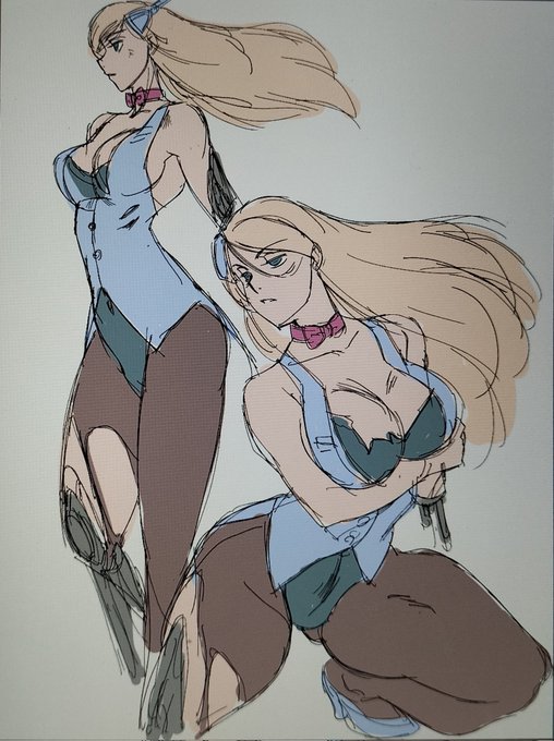 Dimension Wからコンパニオンロボットさん
立ち姿だけでは寂しいので戦闘後の傷ついた姿(本人達的にはこの状態でもまだまだ戦える)も描いてみました☺️
2枚目は習作も兼ねて描いたカノンさんです😊 