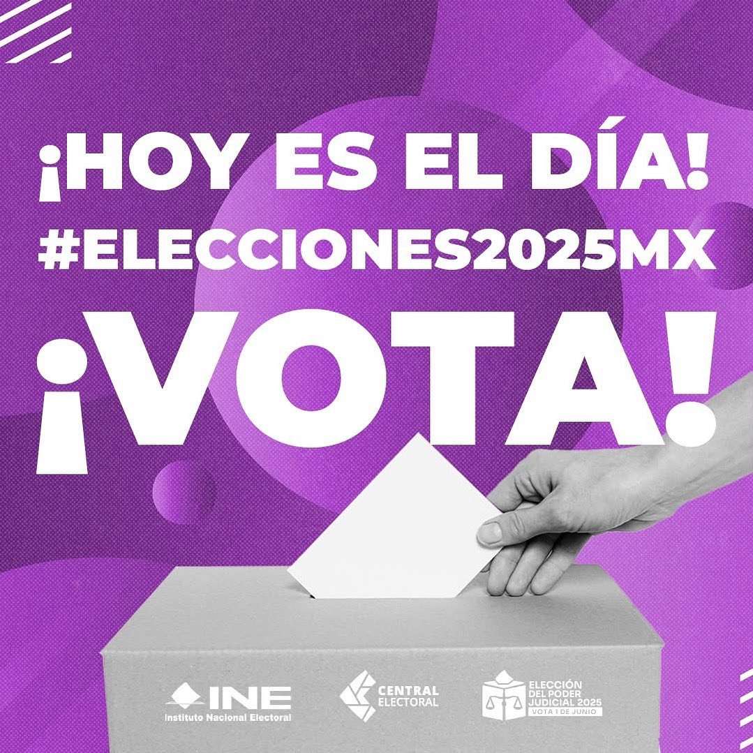 sosnoticiasgro's tweet image. ¡Es hoy, México! 🇲🇽 ¡Vota en las #Elecciones2025MX! 

#VotaPoderJudicial2025mx 
#ElecciónJudicial
#EleccionesJudiciales 
#EleccionesPoderJudicial 

Ubica tu casilla: ubicatucasilla.ine.mx