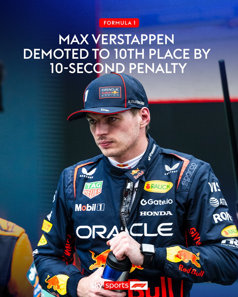 SkySportsF1's tweet photo. Max Verstappen gets a 10-second time penalty after the collision with George Russell 🚨 https://t.co/gmAVmZSaoI