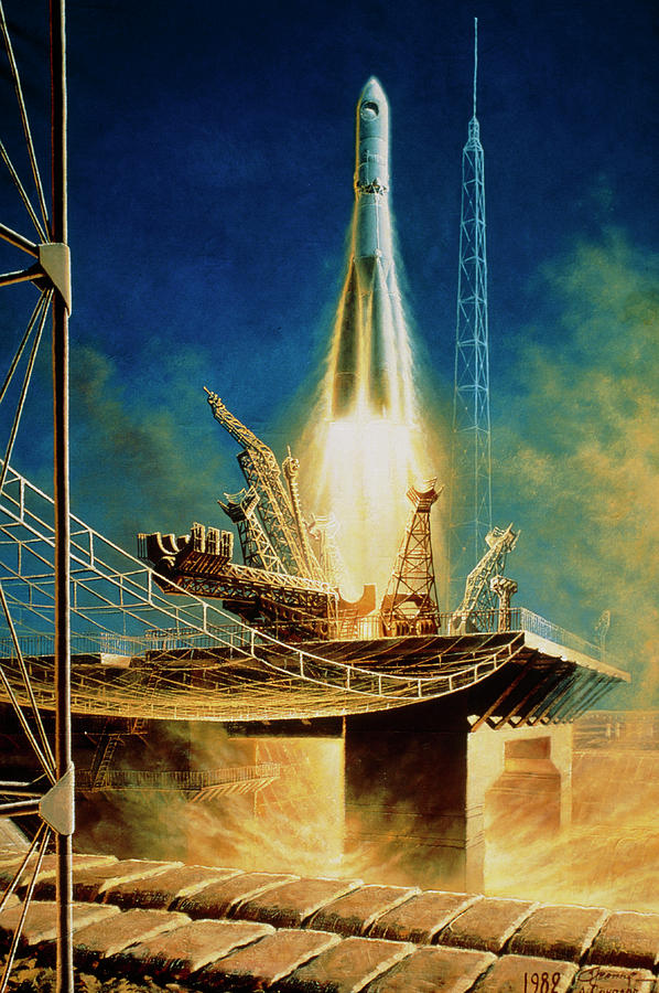 "Let's Go!", painting by Andrei Sokolov and cosmonaut Alexei Leonov, 1982