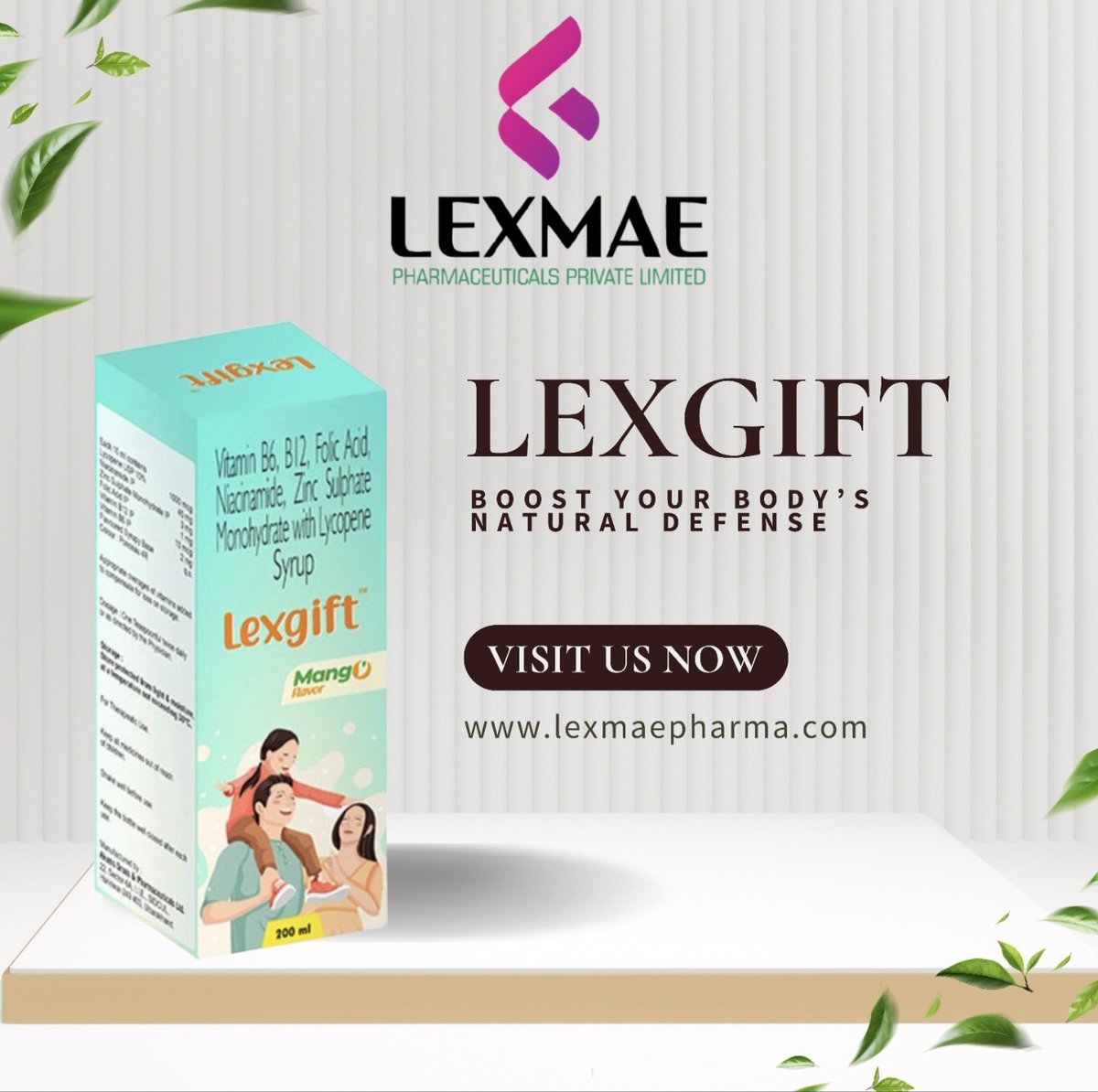 LexmaePharma's tweet image. ✨ Boost your immunity the natural way! ✨
Introducing Lexgift – enriched with essential vitamins and nutrients to strengthen your body's natural defenses. 🍊💪
Now available in delicious Mango flavor!

🛡️ #Lexgift
🌿 #BoostYourImmunity
💊 #LexmaePharmaceuticals
🌞 #HealthyLiving