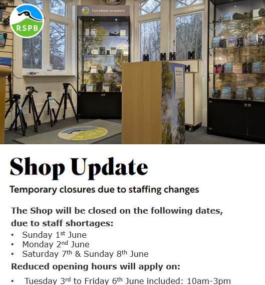 Up to date info on closures &amp; opening times affecting both The Lodge Shop &amp; Cafe. 👇

Please keep checking our socials for updates.

Sorry for any inconvenience.