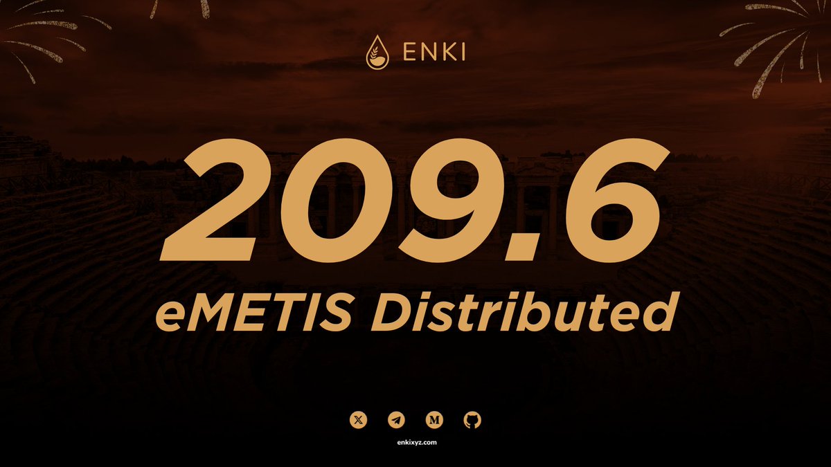 209.6 eMETIS has been distributed to $seMETIS stakers — just 11 hours ago!

These rewards, generated directly from <a href="/MetisL2/">Metis🌿</a>  Sequencer Node yields, are delivered weekly with no need to run a node. Just stake, hold, and earn.

More rewards. No complexity. enkixyz.com