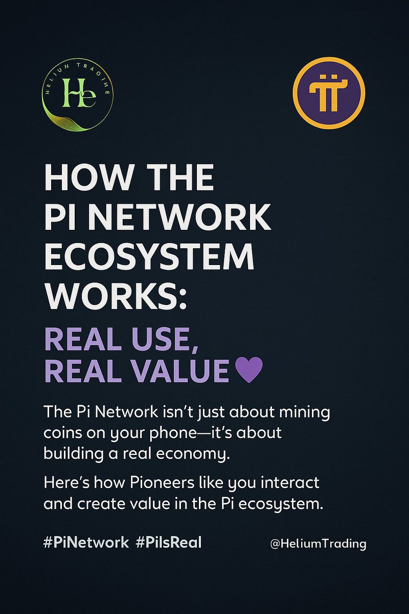 HeliumLtd's tweet photo. 🧵 How $Pi Network Ecosystem Works: Real Use, Real Value 💜📲
1/
The Pi Network isn’t just about mining coins on your phone — it’s about building a real economy.
Here’s how Pioneers like you interact and create value in the Pi ecosystem. 👇
#PiNetwork #PiIsReal https://t.co/FVhfiHoXXK