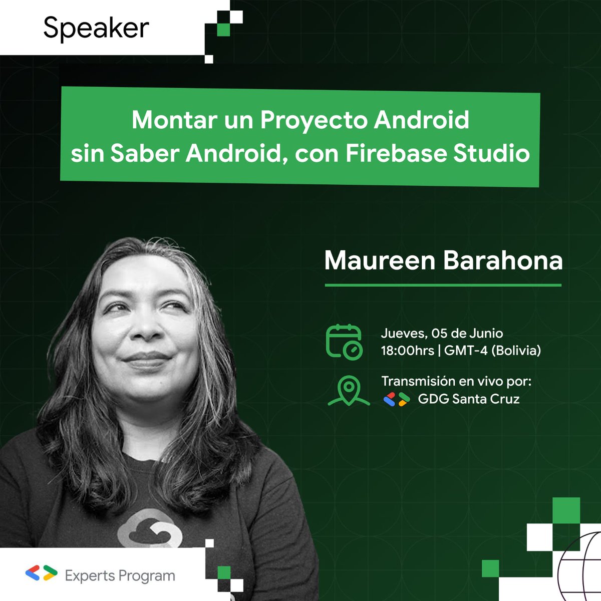 gdgsantacruz's tweet photo. 🎙 Construye tu primera app Android con IA sin saber Android a cargo de Maureen Barahona

🔗 Inscríbete https://t.co/WTrp1EvF1w

🌐 Más información en https://t.co/QR3WbuhBz1

#RoadToBuildWithAI #BuildWithAI #GDGBolivia #GoogleDeveloperGroups #FirebaseStudio #GeminiAPI #GoogleAI https://t.co/XcT5jW5zFs