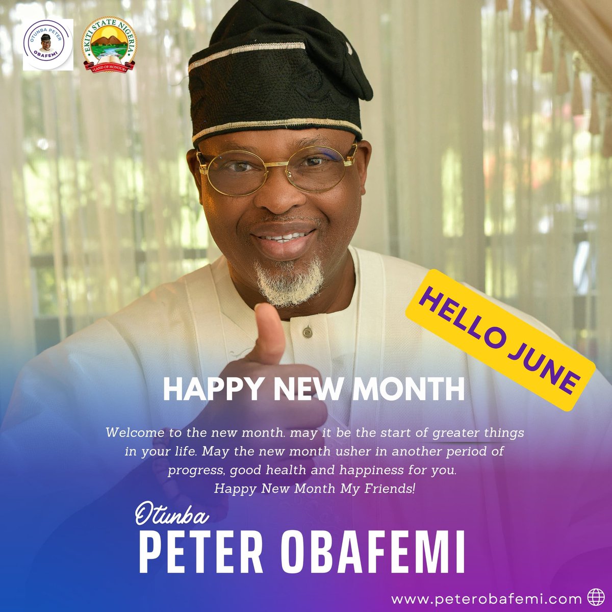 HAPPY NEW MONTH, EKITI KETE!!

I welcome you all to the month of June which offers a fresh chapter and opportunity to reflect, reset, and reach forward in hope.

This month carries some meaning. With the recent release of the timetable for the 2026 elections by INEC, we are