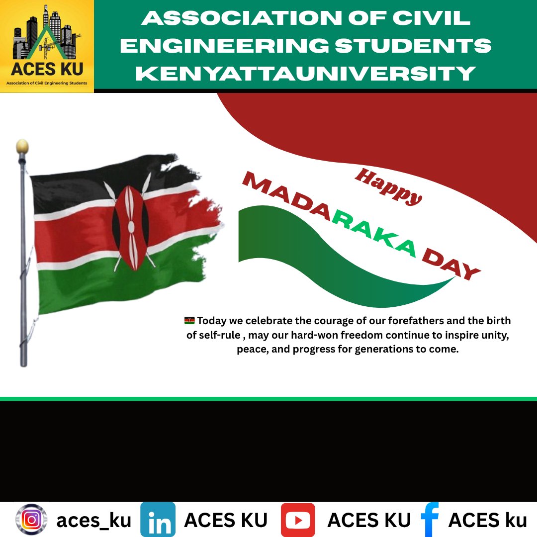 🇰🇪 HAPPY MADARAKA DAY from ACES KU! 🇰🇪  

Today we:
🔹 Celebrate the courage of our forefathers  
🔹 Honor the journey to self-rule  
🔹 Appreciate the freedom to dream, build, and grow  

#MadarakaDay
#ACESKU