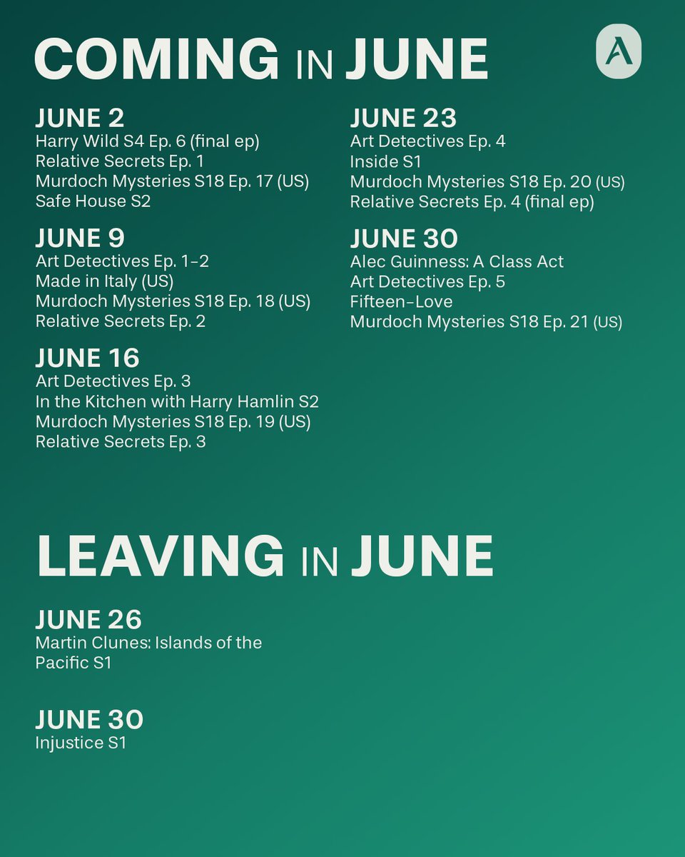 No June gloom here! Don't miss the series premiere of #ArtDetectives and #RelativeSecrets this month on Acorn TV.