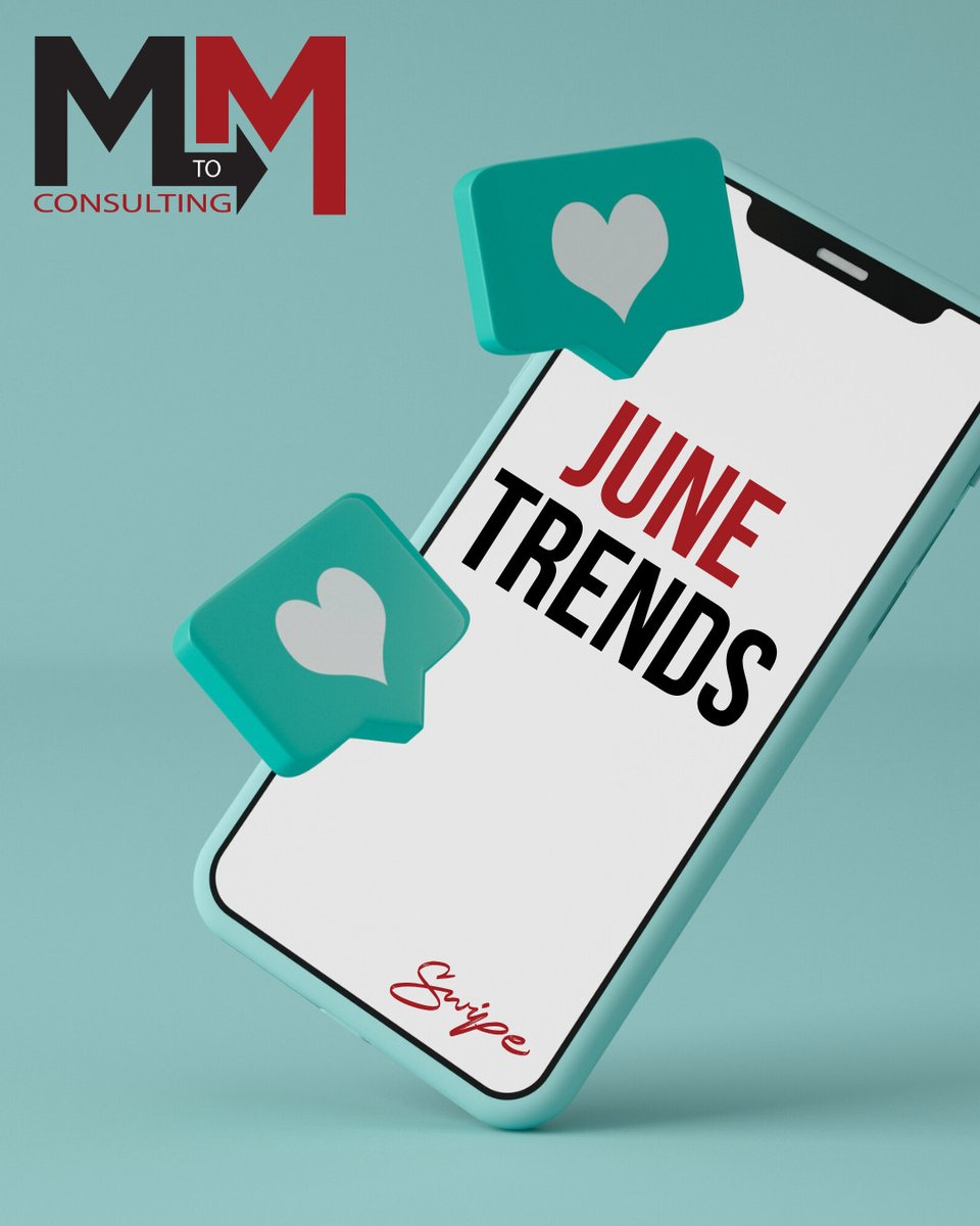 MtoMConsulting's tweet photo. June social media trends have arrived!

🎥 Short-form video still rules (hello, Reels &amp; TikTok!)
📸 Oversized marketing is BACK — big props, big impact
🛍️ In-app shopping is the new storefront
🎯 Micro-influencers
🎙️ Podcast content (more coming soon from MtoM... stay tuned!) https://t.co/DdGFH9LYK7