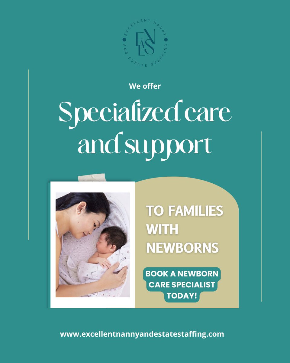 ExcellentNannys's tweet photo. An NCS focuses on the newborn’s needs, guiding parents on feeding, sleep routines, and early infant development, while also assisting with the practical aspects of newborn care 👶❤️

Contact us to learn more!
☎️+770-750-5811 or +912-217-7561
📲https://t.co/rJ2zky3UpS https://t.co/7QwmJbyMUM