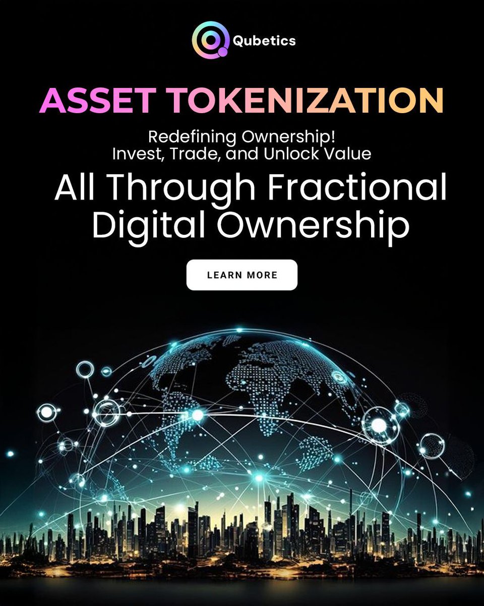 🌐 Redefining Ownership with Qubetics
Asset Tokenization will transform how we invest, trade, and interact with real-world assets—offering fractional digital ownership that will unlock new value and opportunities.

Be part of a decentralized future. 
👉 Learn More -