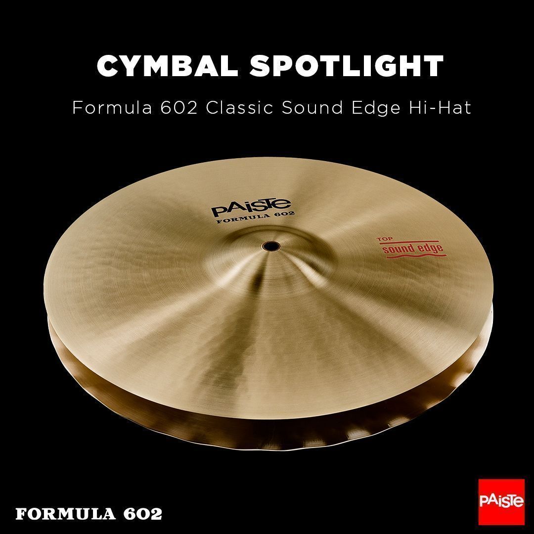 CYMBAL SPOTLIGHT - Formula 602 Classic Sound Edge Hi-Hat 

SOUND CHARACTER: Wide range, fairly complex mix. 

Head over to our website for detailed audio samples and more information.
➡️ paiste.com/en/products/mo… 

#paiste #formula602 #cymbals #drums