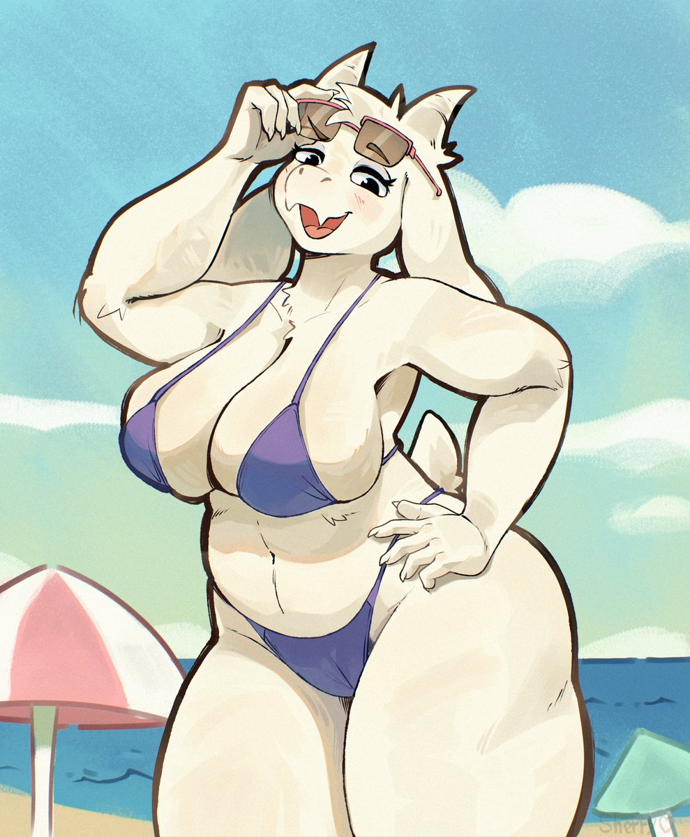 Toriel at beach~ (Reupload)
