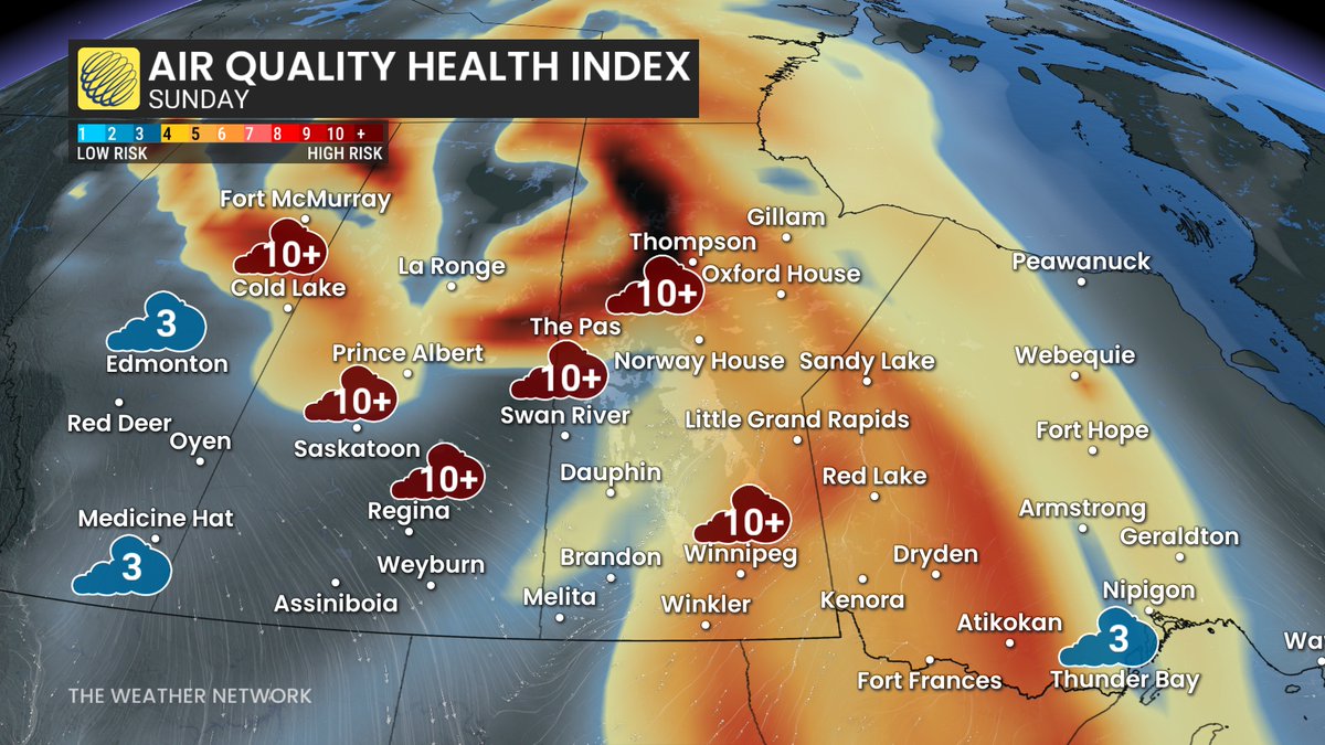 Nathan Howes TWN (@howesnathan) on Twitter photo The ongoing wildfires in Western Canada have dropped the air quality to poor, even dangerous levels in a large portion of the region, with one community registering the country's worst reading so far in 2025. <a href="/laurapowerwx/">Laura Power TWN</a> #ABwx #SKwx #MBwx theweathernetwork.com/en/news/weathe… The ongoing wildfires in Western Canada have dropped the air quality to poor, even dangerous levels in a large portion of the region, with one community registering the country's worst reading so far in 2025. <a href="/laurapowerwx/">Laura Power TWN</a> #ABwx #SKwx #MBwx theweathernetwork.com/en/news/weathe…
