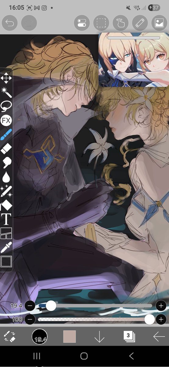 hyanicith's tweet image. dainlumi 😔 #dainsleif #dainslumi #luminescent #GenshinImpact #fanart