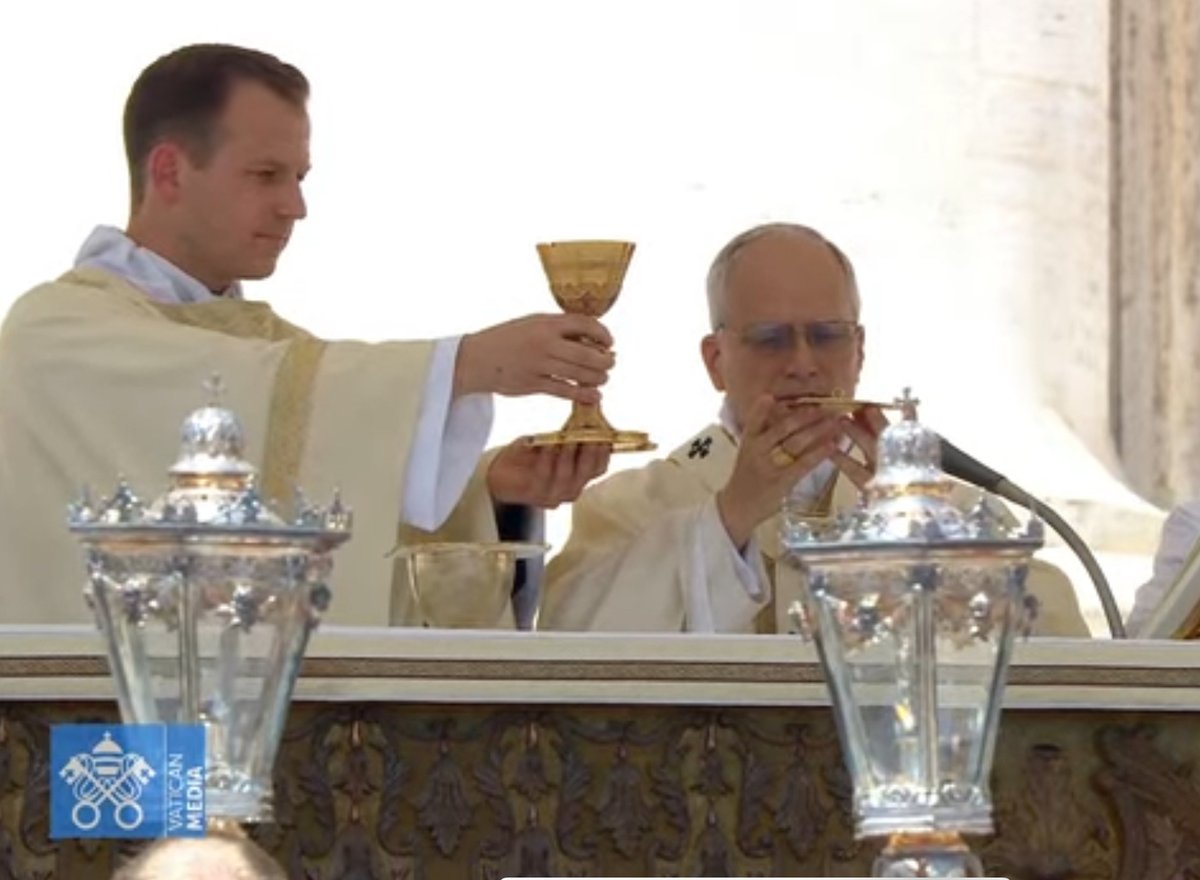 rtw188's tweet photo. It was one of the greatest honors of my life to represent the Diocese of Tulsa as a deacon today for Pope Leo XIV at the Sunday mass for Jubilee of Families, Children, Grandparents, and The Elderly. 

Beautiful words on family life from Pope Leo XIV's Homily:

"...Today’s world needs the marriage covenant in order to know and accept God’s love and to defeat, thanks to its unifying and reconciling power, the forces that break down relationships and societies.

For this reason, with a heart filled with gratitude and hope, I would remind all married couples that marriage is not an ideal but the measure of true love between a man and a woman: a love that is total, faithful and fruitful. This love makes you one flesh and enables you, in the image of God, to bestow the gift of life..."

I greeted the Holy Father before mass on behalf of the whole @DioceseofTulsa, and shared with him that we are all praying for him and his ministry. 

He asked if I went to Cascia Hall... "No Your Holiness, I went to the other Catholic high school in the Diocese..." "What was that one called again?" he asked me...I said  "Bishop Kelley High School" "right, Bishop Kelley."

@BKComets 
@CasciaHallPrep
Photos and Videos below are screen recordings from Vatican Media's Livestream of the Mass.