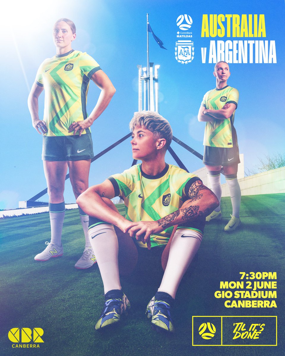 Gameday in our Nation’s Capital! 📌

⚽: #AUSvARG
⏰: 7:30pm AEST
🏟: <a href="/giostadium/">GIO Stadium Canberra</a> 
📺💻📱: <a href="/ParamountPlusAU/">Paramount+ Australia</a> 

#Matildas #VisitCanberra <a href="/visitcanberra/">VisitCanberra</a>