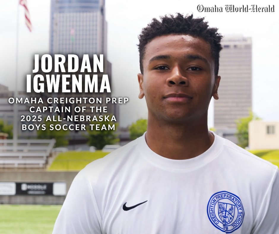 Omaha World-Herald (@owhnews) on Twitter photo Congrats to <a href="/JrJaySoccer/">Creighton Prep Soccer</a>'s <a href="/j_igwenma/">Jordan Igwenma</a> for being named honorary captain of The World-Herald's All-Nebraska boys soccer team!
Meet the team:omaha.com/sports/high-sc…
#nebpreps Congrats to <a href="/JrJaySoccer/">Creighton Prep Soccer</a>'s <a href="/j_igwenma/">Jordan Igwenma</a> for being named honorary captain of The World-Herald's All-Nebraska boys soccer team!
Meet the team:omaha.com/sports/high-sc…
#nebpreps
