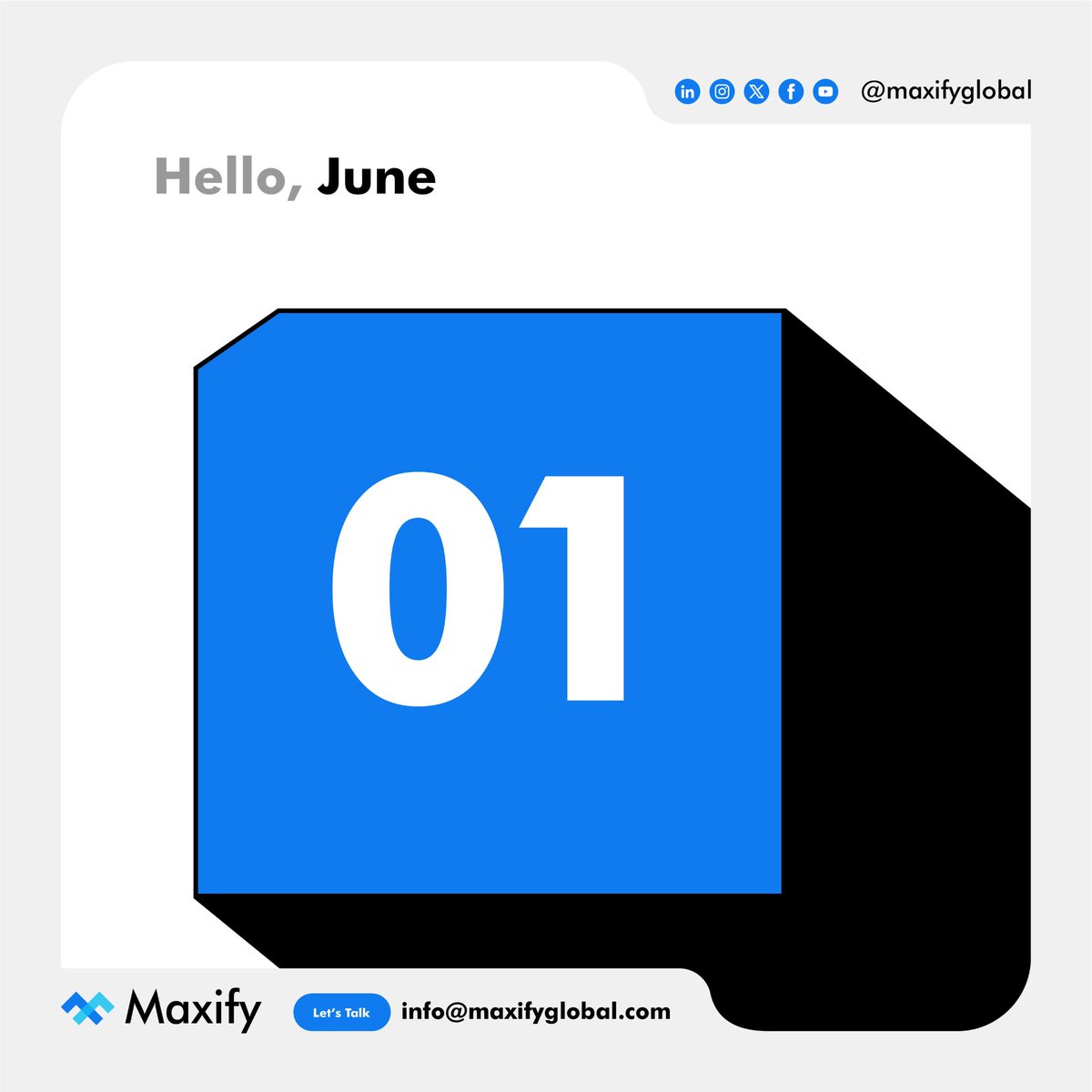 maxifyglobal's tweet image. Hello, June! 
A fresh month to chase new goals, stay inspired, and keep building.

At Maxify, we’re here to help you grow smarter, move faster, and do meaningful work that lasts. Let’s make it count. 

#HelloJune #MaxifyGlobal #NewMonthVibes #GrowthMindset