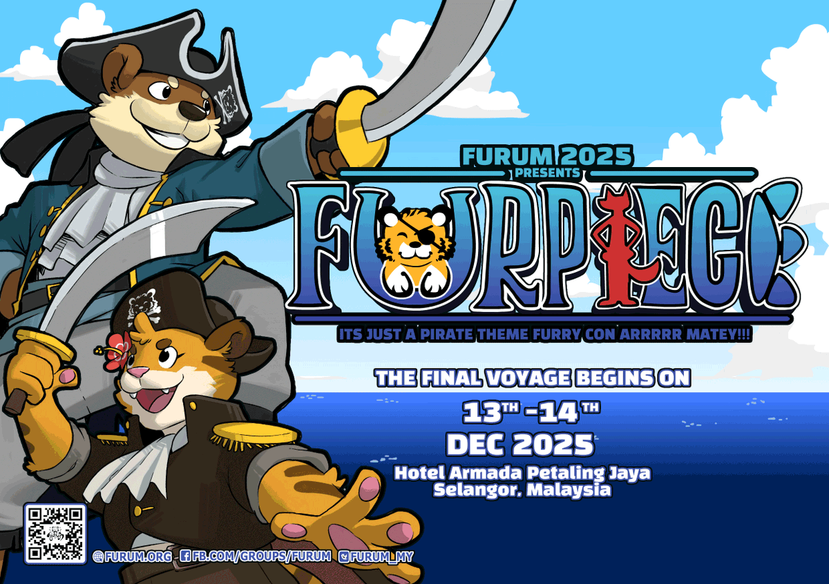 FURUM_MY's tweet image. Venture across the Blue Sea with the winds in our sails, uncovering treasures, we ride the waves through our exciting voyage!
Join the crew as we quest together! We'll sing chanteys, run some rigs, and look for lands to explore!
We race for fortune and the legendary Furpiece!