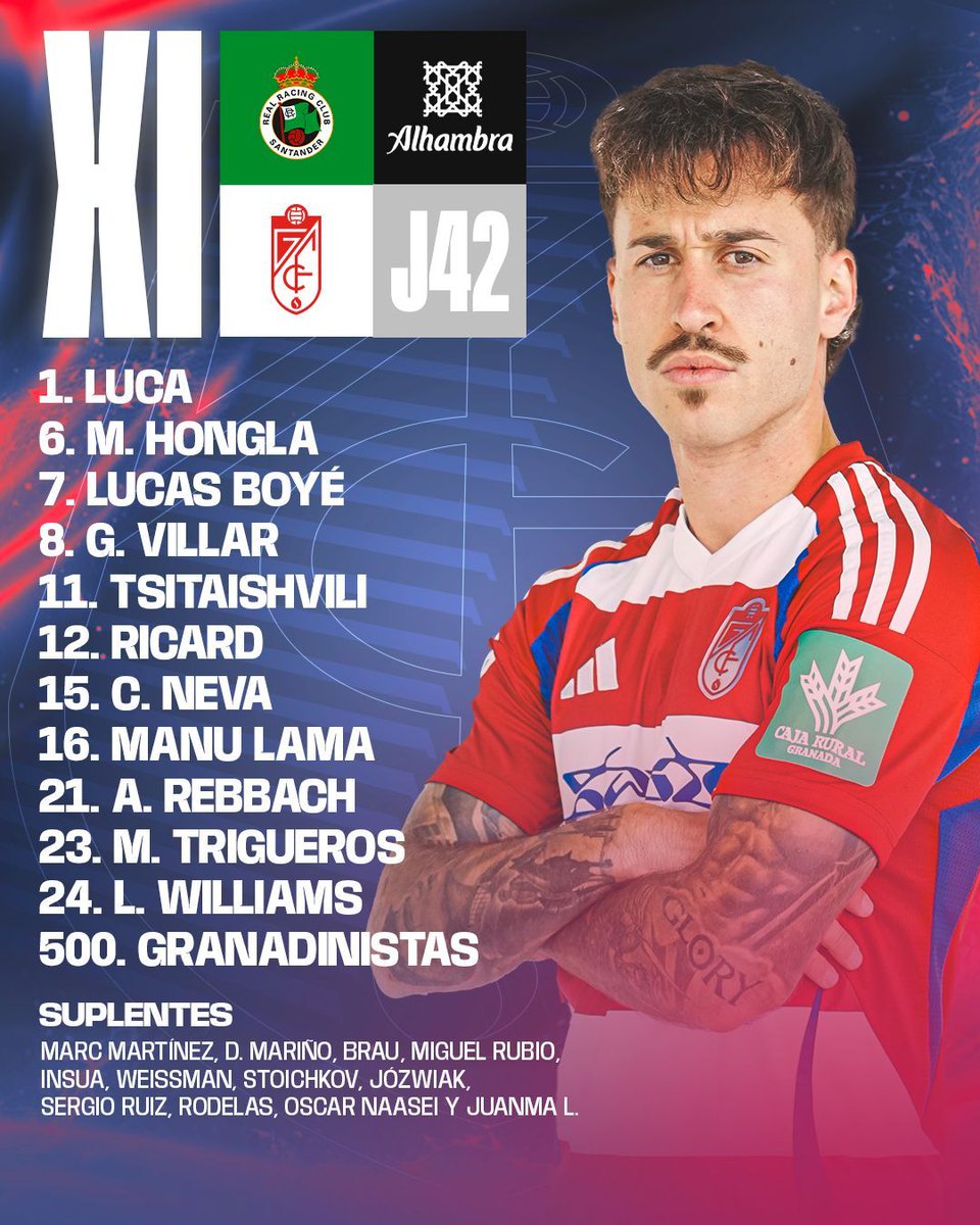 𝗫𝗜 𝗜𝗡𝗜𝗖𝗜𝗔𝗟 ❤️🤍
 
#RacingGranada