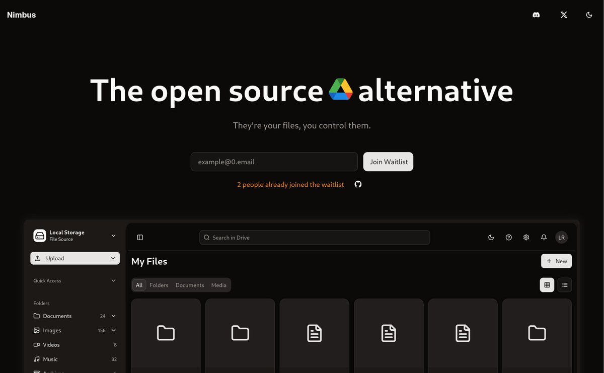 Landing page for Nimbus; a better cloud