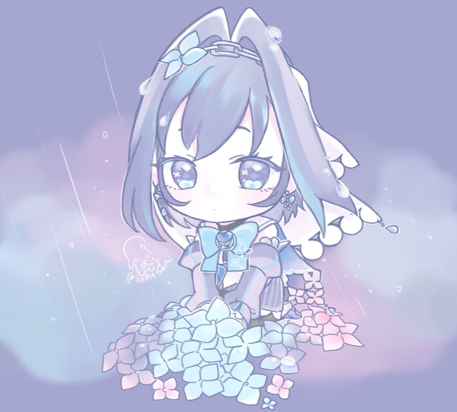 @ice014tabetai: RT by @ourokronii: 紫陽花クロニー🌧 #kronillust