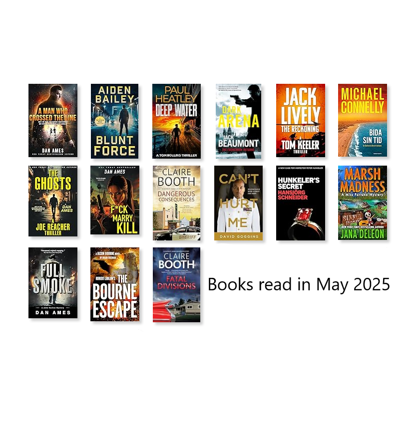 #WrapUpByAbibliofob
I had the pleasure of reading some great books in May.
<a href="/clairebooth10/">Claire Booth</a> x2
<a href="/bfreemanbooks/">Brian Freeman</a> 
<a href="/AuthorDanAmes/">Dan Ames</a> x4
<a href="/JanaDeLeon/">Jana DeLeon</a> 
#HansjörgSchneider 
<a href="/davidgoggins/">David Goggins</a> 
<a href="/Connellybooks/">Michael Connelly</a> 
<a href="/jacklivelybooks/">Jack Lively</a> 
<a href="/BeaumontspyJack/">Jack Beaumont Official</a> 
<a href="/PaulHeatley3/">Paul Heatley</a> 
<a href="/AidenLBailey/">Aiden Bailey</a>