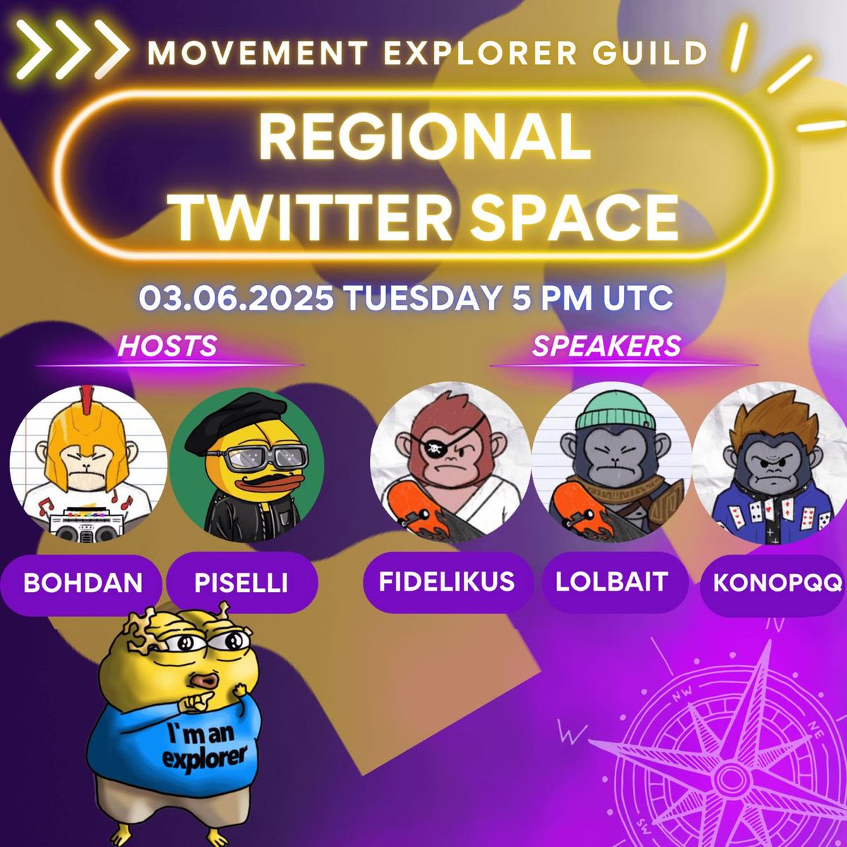 - Today at 6 PM UTC, Gmove Stories goes live.
- The MoveDrop continues to feed all Movers.
- The mint Gorilla Moverz Community Collection is in full swing.

And the Explorers Guild isn’t standing still either — continuing to push forward. This Tuesday, 03.06, a powerful regional