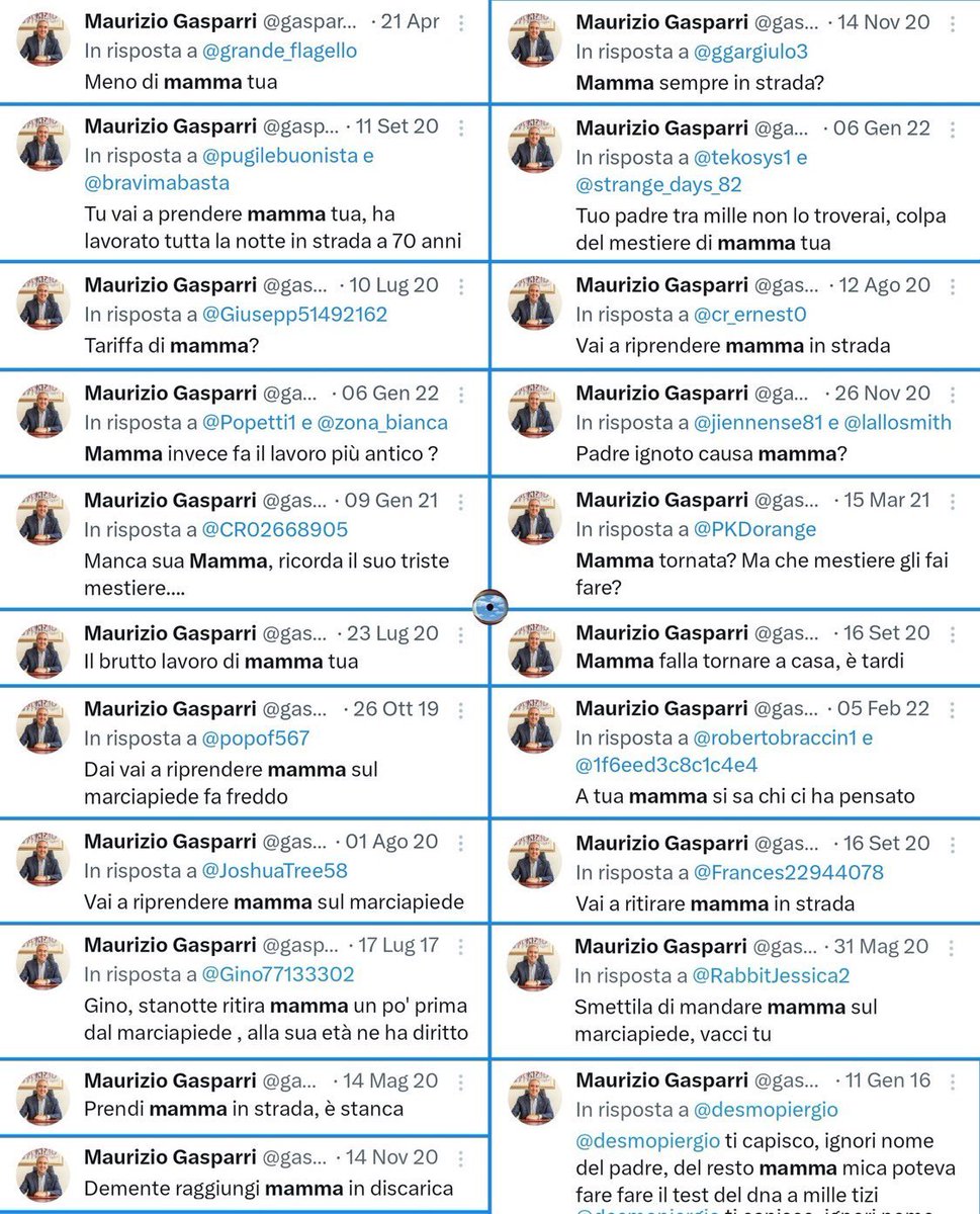 Ha ragione Tajani, questo clima d'odio  contro i familiari che inonda i social è inaccettabile.
W la Mamma