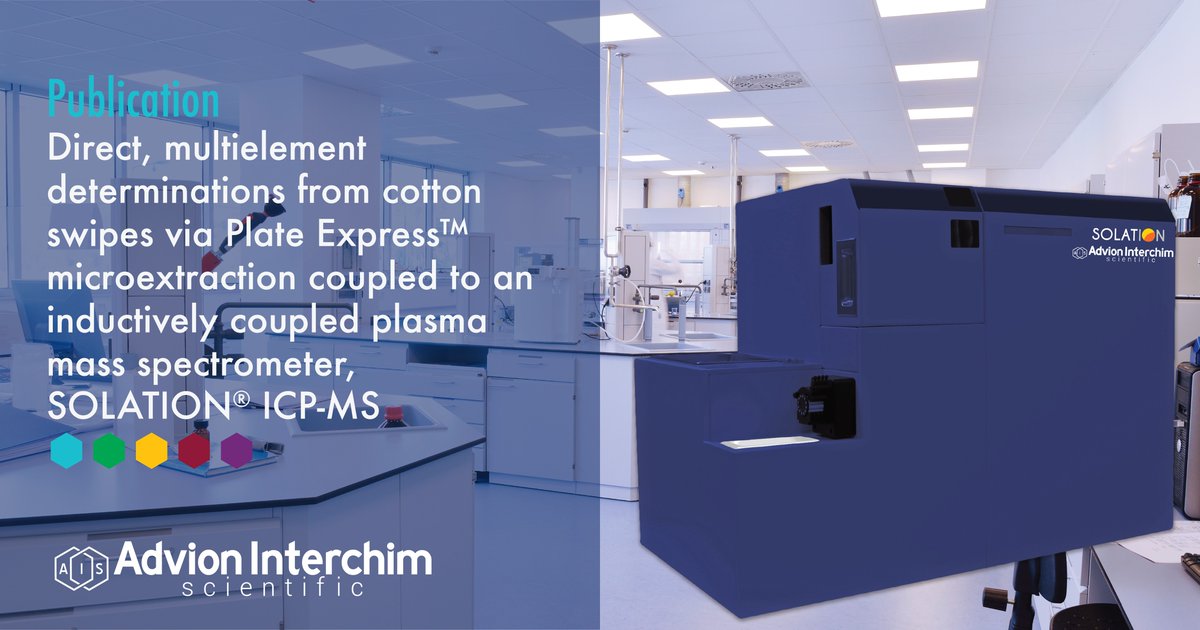 In this publication, they describe the initial methodology development towards the use of the Plate Express™ microextraction device, coupled to a SOLATION® ICP-MS, for simultaneous, multielement analysis.

Read more here: go.advion.com/l/858153/2023-…