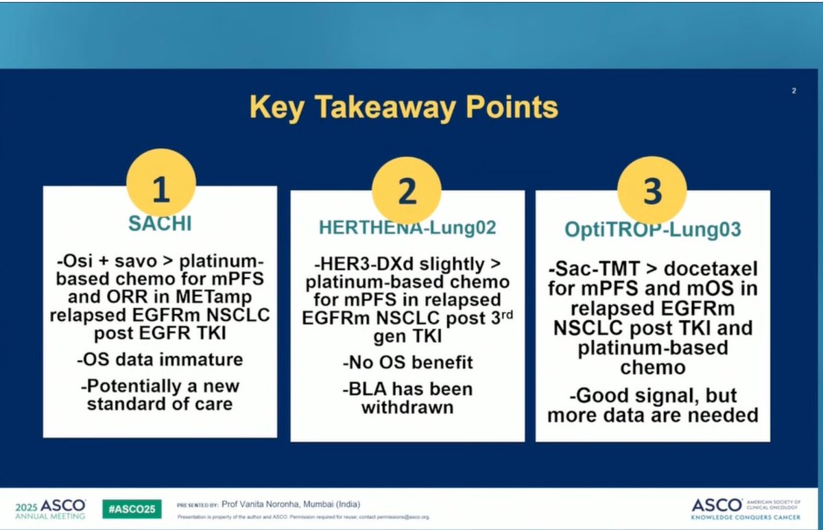 Noemi Reguart (@nreguart) on Twitter photo Key takeaways in EGFRm-resistant aNSCLC from #ASCO25 by <a href="/VanitaNoronha/">Vanita Noronha, MBBS MD DM</a> ‘reinforce need of personalized medicine in managing EGFR-mutant aNSCLC’ Key takeaways in EGFRm-resistant aNSCLC from #ASCO25 by <a href="/VanitaNoronha/">Vanita Noronha, MBBS MD DM</a> ‘reinforce need of personalized medicine in managing EGFR-mutant aNSCLC’